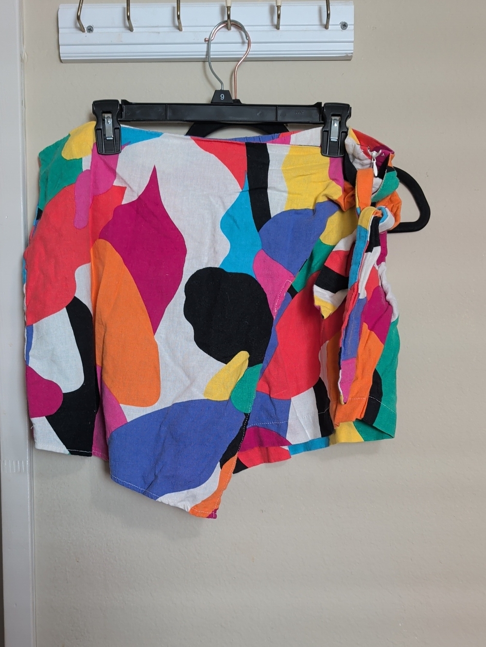 a new day Multicolor Abstract Print Asymmetrical Wrap Skirt